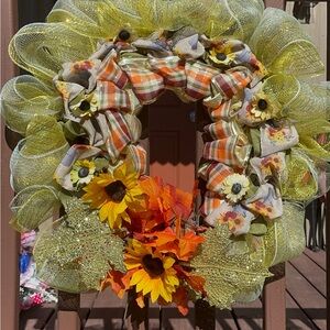 Festive Autumn Sunflower Wreath
